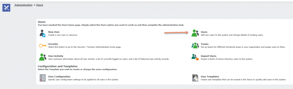 Sage CRM-Administration